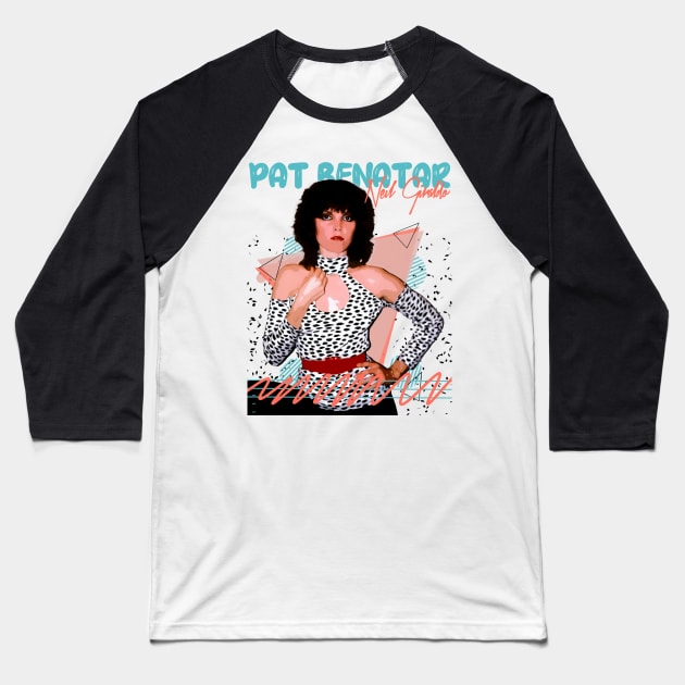 Retro Pat Benatar Fan Art Design Baseball T-Shirt by Nandin Putri